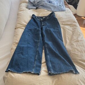 Zara Women's Blue Wide-Leg Jeans